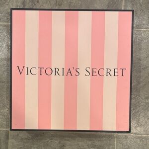 Victoria's Secret Pink and Cream Striped Gift Box/ Display Box/ Storage Box
